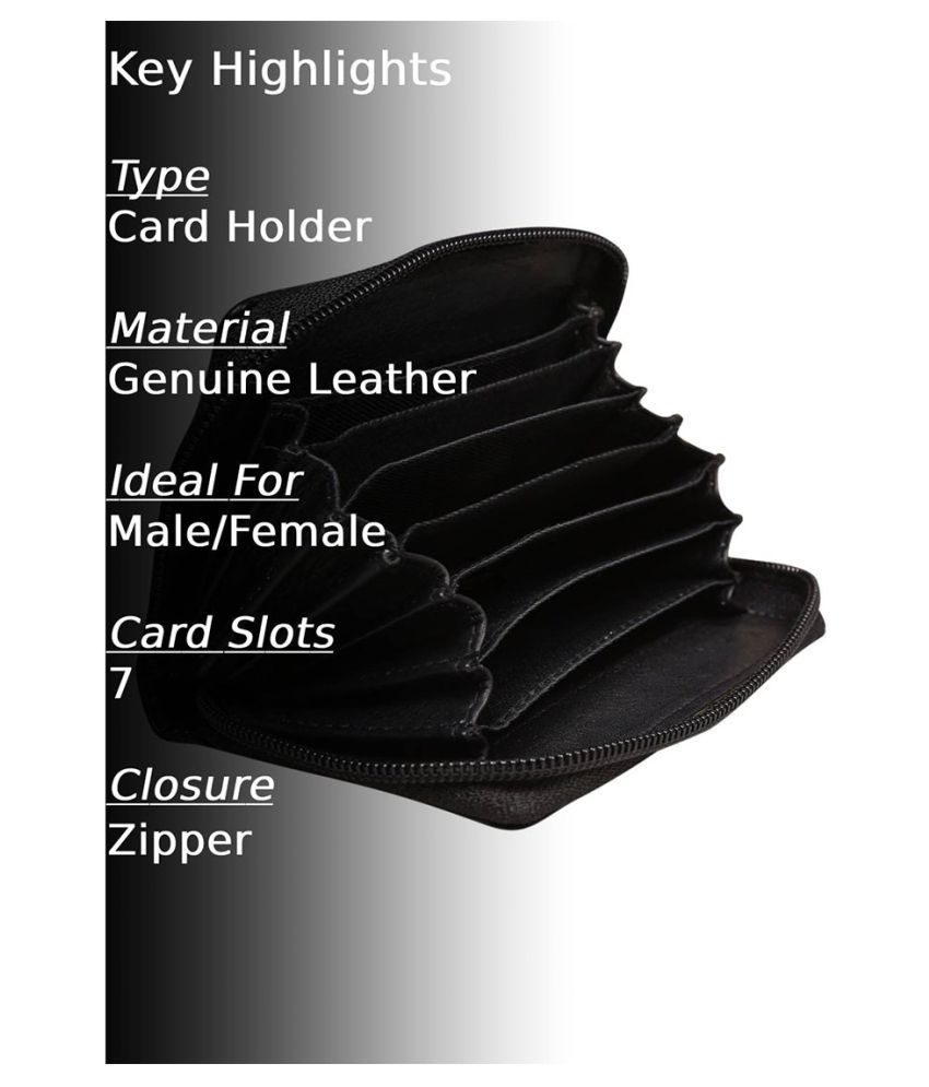    			Style 98 Black Leather ATM 8 Slot Card Holder For Men & Women