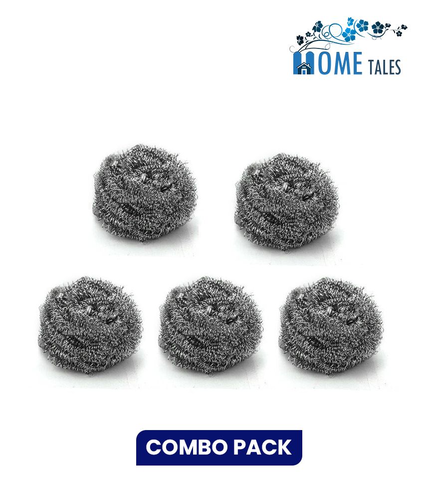 HOMETALES Stainless Steel Scrub Pad Pack of 5 Units