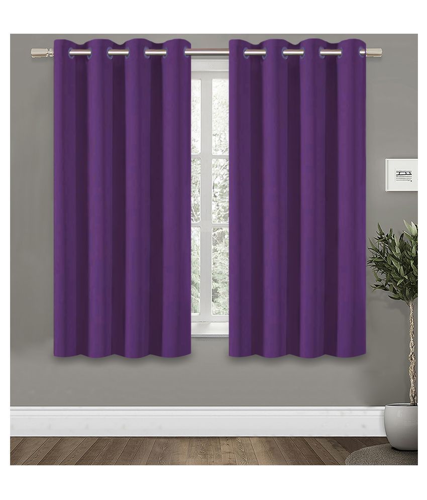     			Home Candy Set of 2 Window Blackout Room Darkening Eyelet Polyester Purple Curtains ( 152 x 114 cm )