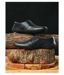 Mactree Genuine Leather Black Formal Shoes