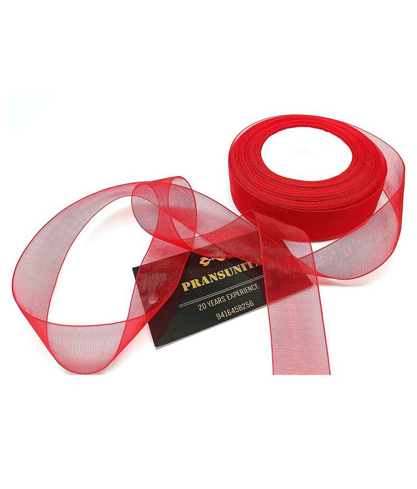     			PRANSUNITA Other Sheer Chiffon Organza Satin Ribbon, for Gift Wrapping ( Pack of 1 )