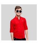 Bad Boys Pack of 1 Boys Cotton Blend Full Sleeves Shirt ( Red )