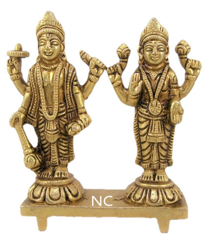     			Neo Classic Brass Vishnu Laxmi Idol ( 10 cm )