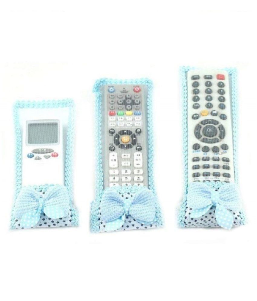 S R EXCLUSIVE Bow Knot Remote Control Cover/Remote Cover TV, Air Conditioner, D2H, DTH Remote Control Dust Cloth Cover Set of 3