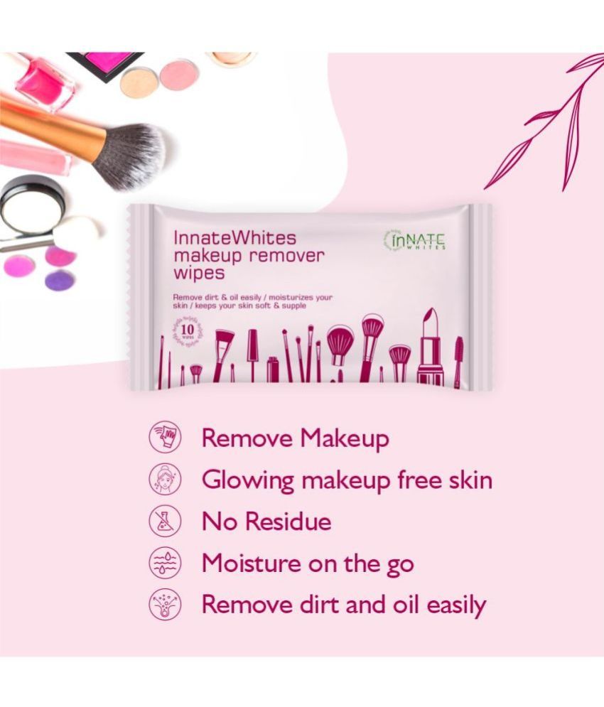 Buy INNATE WHITES Makeup Remover Wipes Wet Wipes ( 20 Pcs ) Pack of 2