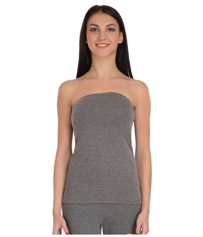     			Selfcare Cotton Blend Topwear - Grey Single