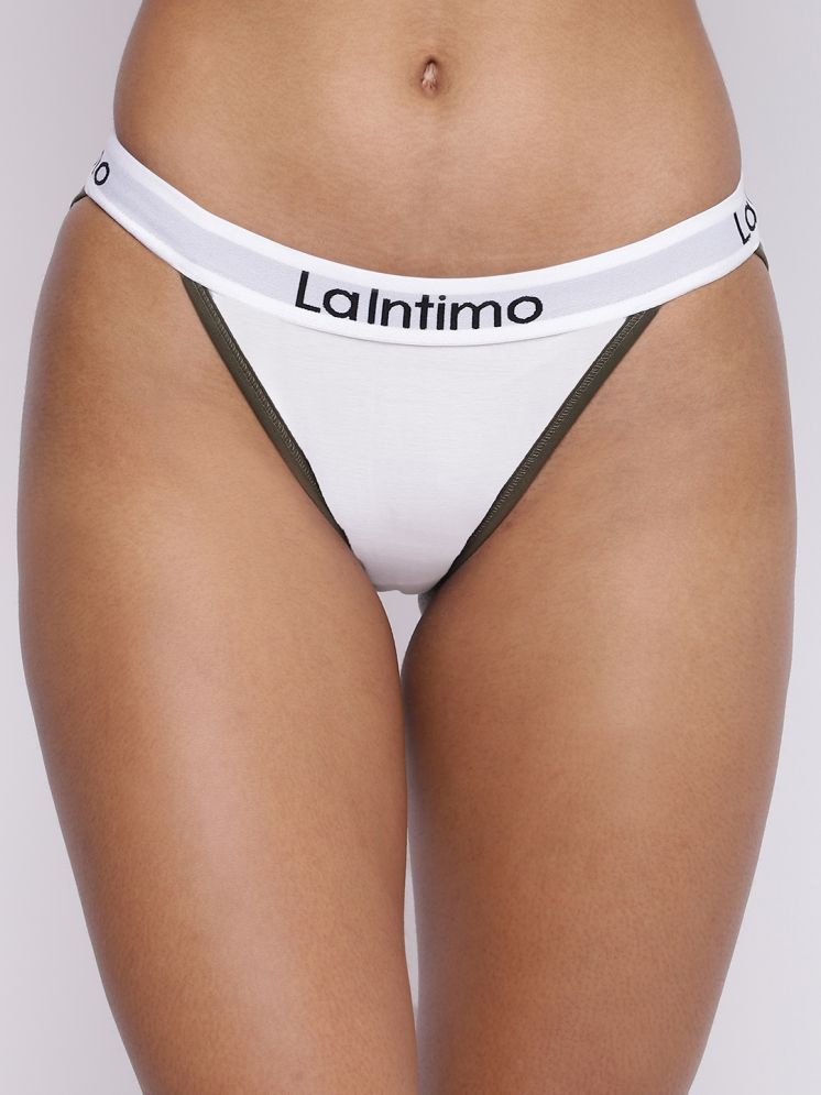     			La Intimo Pack of 1 Cotton Lycra Crotchless For Women ( White )