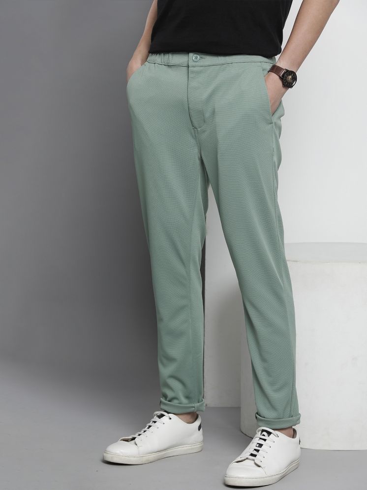     			The Indian Garage Co. Slim Flat Men's Formal Trouser - Light Green ( Pack of 1 )