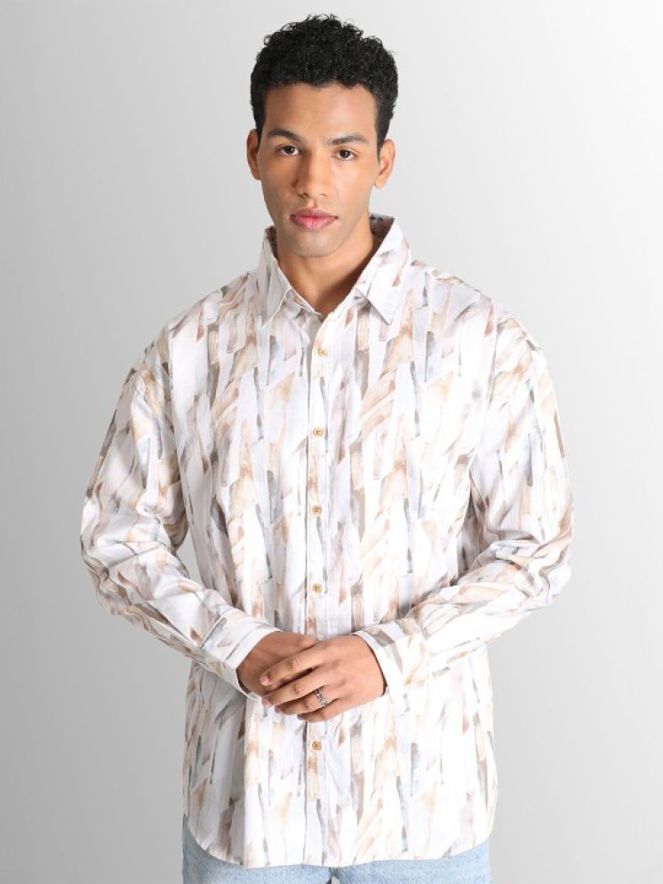     			Bene Kleed 100% Cotton Oversized Fit Printed Full Sleeves Men's Casual Shirt - Beige ( Pack of 1 )