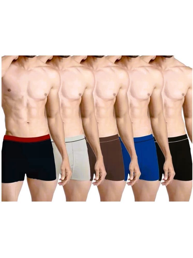     			D1 DIFFERENT ONE Pack of 5 Cotton Trunks For Men's ( Multicolor )