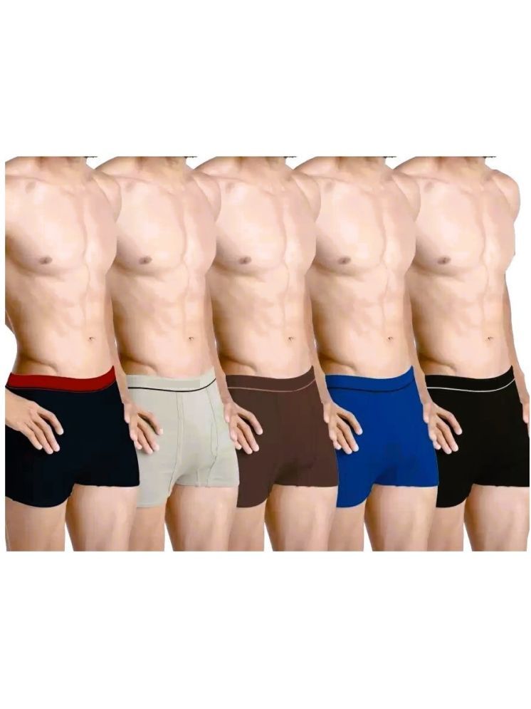     			D1 DIFFERENT ONE Pack of 5 Cotton Trunks For Men's ( Multicolor )