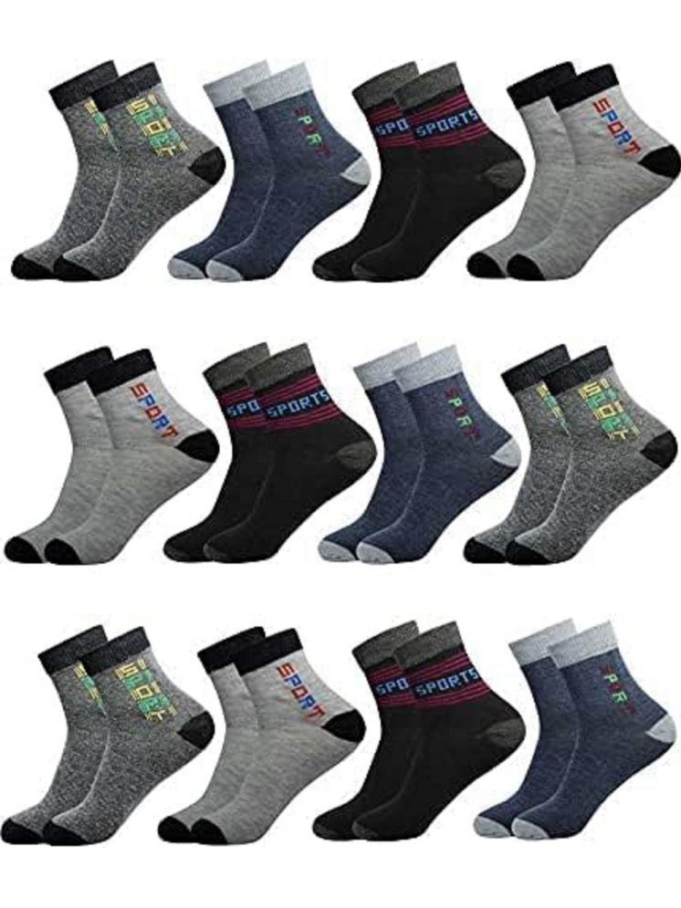     			NVS Pack of 12 Men's Lycra Ankle Length Socks ( Multicolor )