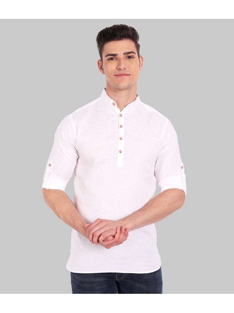     			Vida Loca Cream Cotton Men's Shirt Style Kurta ( Pack of 1 )