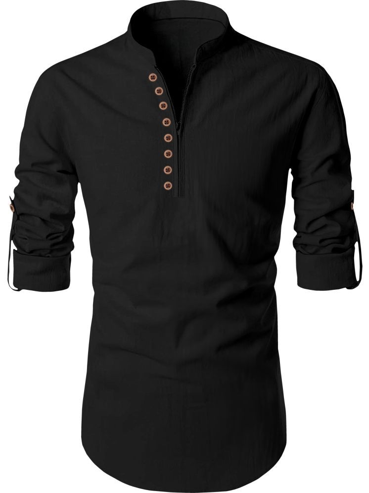     			colorwings Black Cotton Blend Men's Shirt Style Kurta ( Pack of 1 )