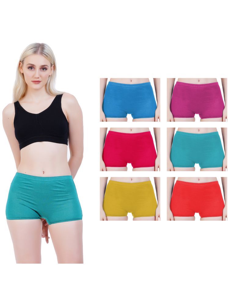     			sudarking Pack of 6 Cotton Boy Shorts For Women ( Multi Color )