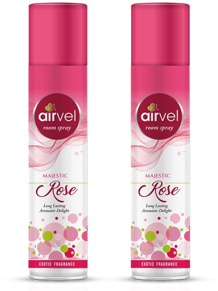     			Airvel Rose Fragrance Room Spray Air Freshener for Home, Bathroom and Car 217ml ( Pack of 2 )