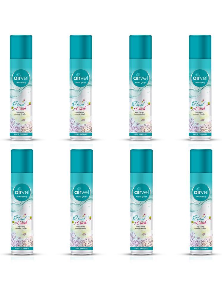     			Airvel Floral Fragrance Room Spray Air Freshener for Home, Bathroom and Car 217ml ( Pack of 8 )