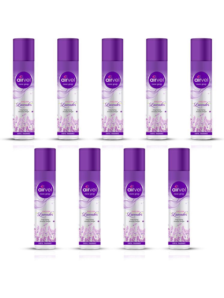     			Airvel Lavender Fragrance Room Spray Air Freshener for Home, Bathroom and Car 217ml ( Pack of 9 )