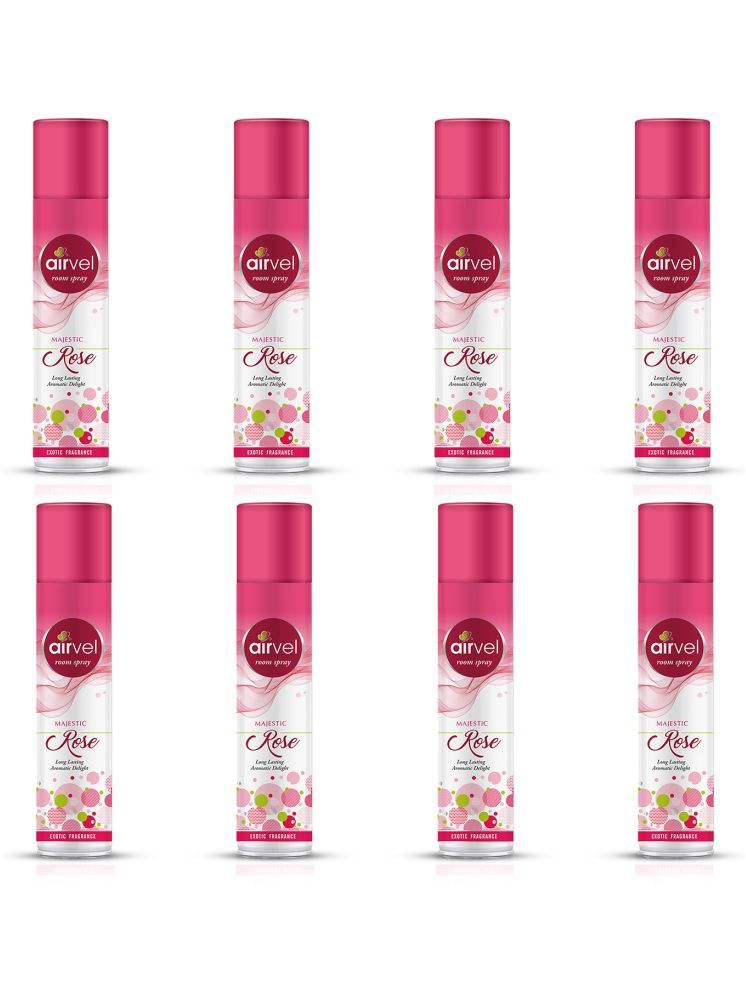     			Airvel Rose Fragrance Room Spray Air Freshener for Home, Bathroom and Car 217ml ( Pack of 8 )