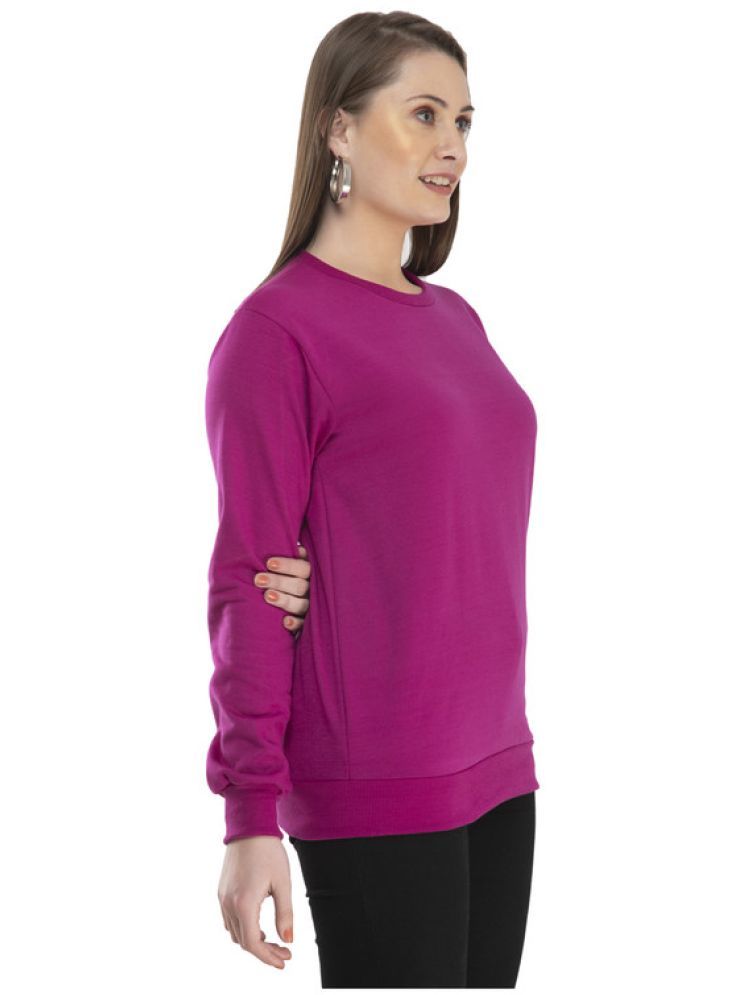     			IndiWeaves Fleece Women's Non Hooded Sweatshirt ( Purple )