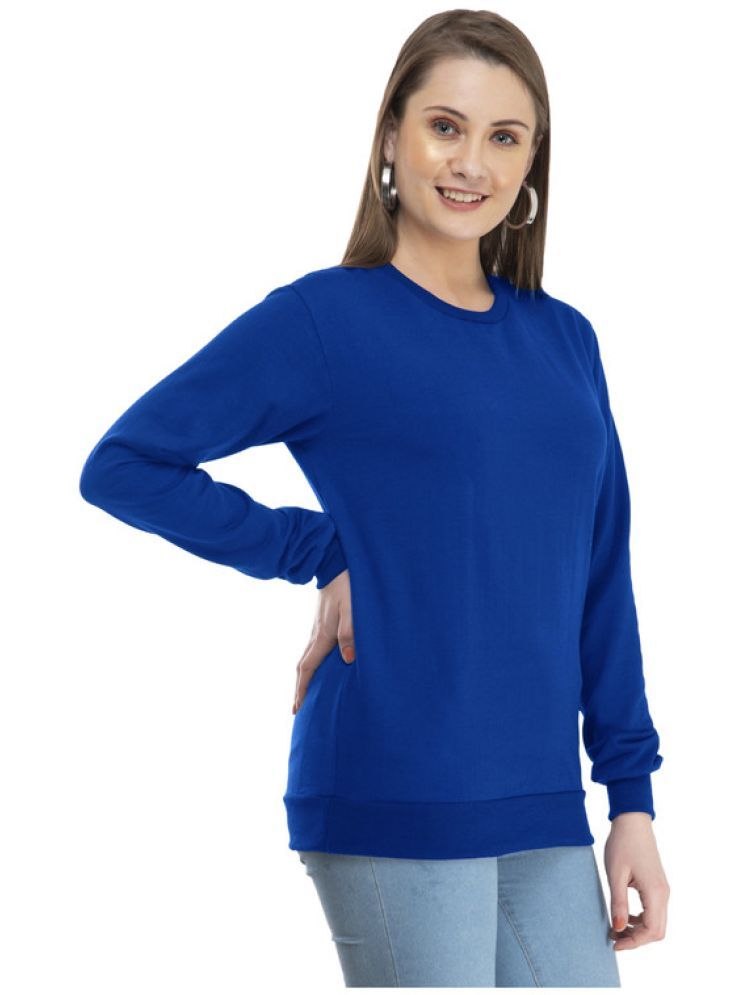     			IndiWeaves Fleece Women's Non Hooded Sweatshirt ( Blue )