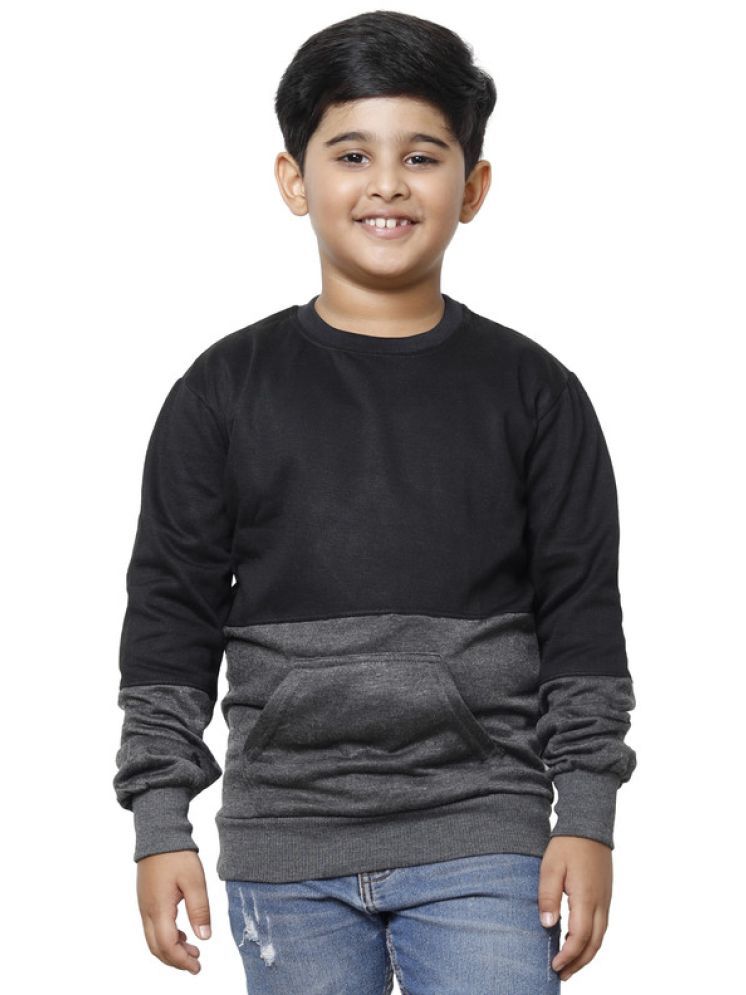     			IndiWeaves Pack of 1 Boys Fleece Sweatshirt ( Black )