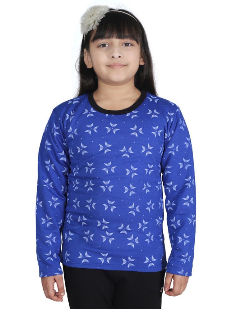     			IndiWeaves Pack of 1 Girls Fleece T-Shirt ( Blue )