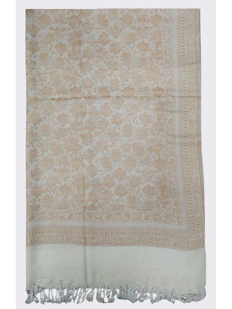     			Soul Essence White Self Design Shawl - ( Pack of 1 )