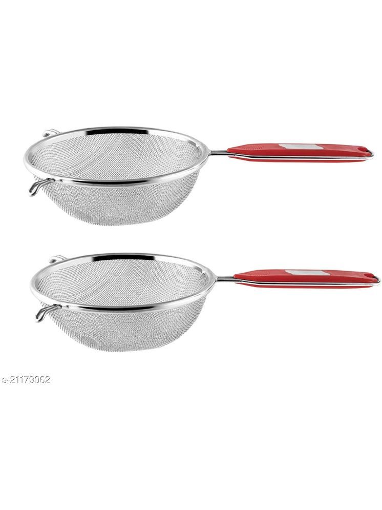     			WHITEIBIS Multicolor Steel Strainer ( Pack of 2 )