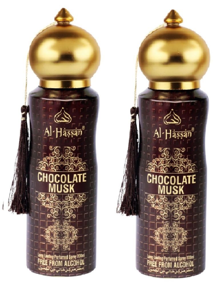     			Al - Hassan Chocolate Musk Deodorant Spray & Roll-on for Unisex 400 ml ( Pack of 2 )