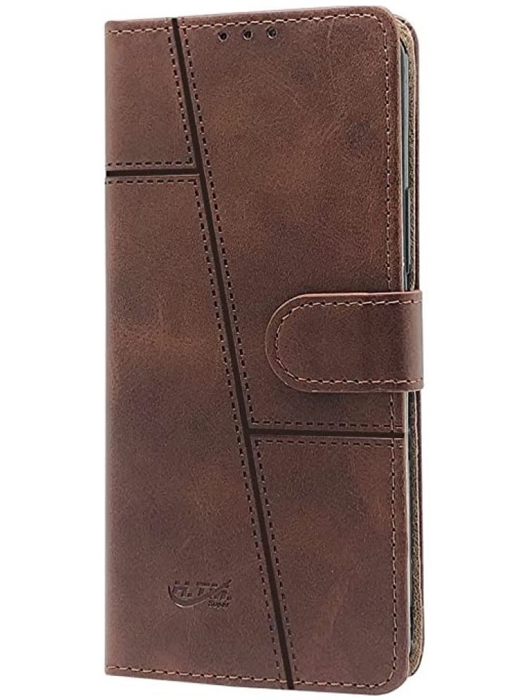     			Doyen Creations Brown Flip Cover Artificial Leather Compatible For Poco C50 ( Pack of 1 )