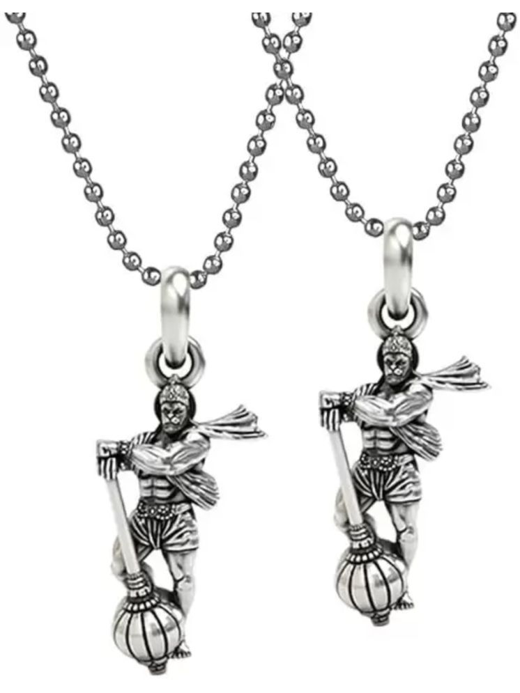     			DvR ClicK Hanuman Gada Bahubali Locket StainlessSteel ( Pack of 2 )