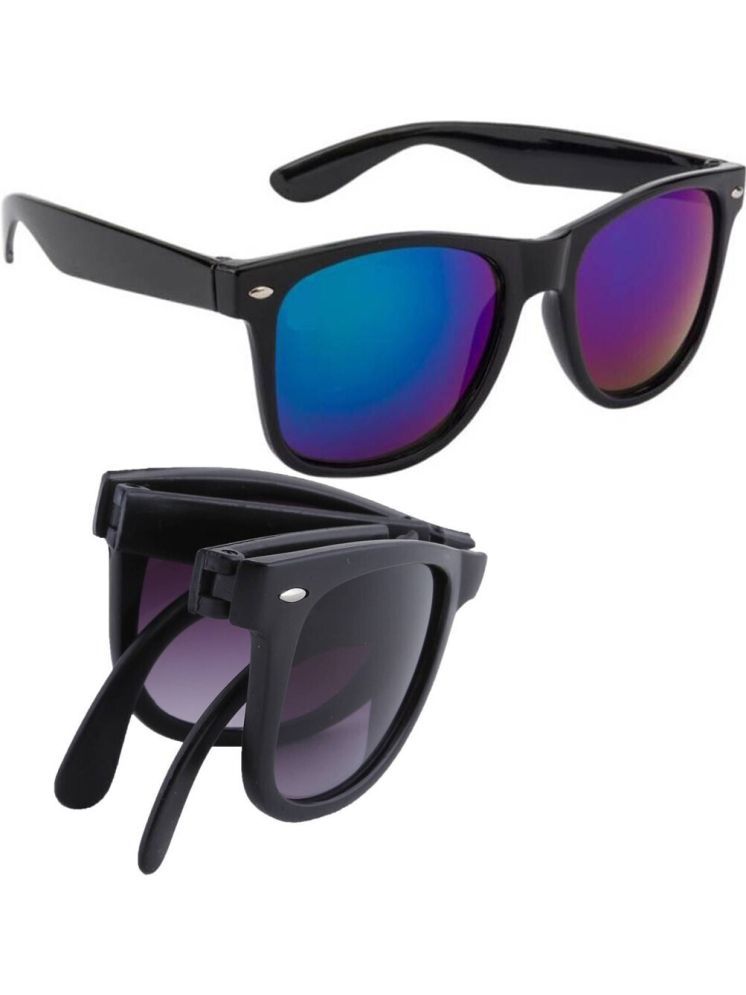     			Elligator Multicolor Rectangular Sunglasses ( Pack of 2 )