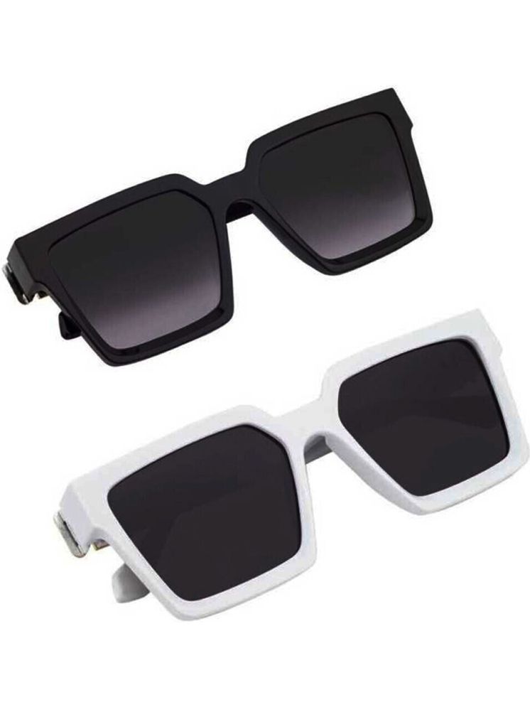     			Elligator Multicolor Square Sunglasses ( Pack of 2 )