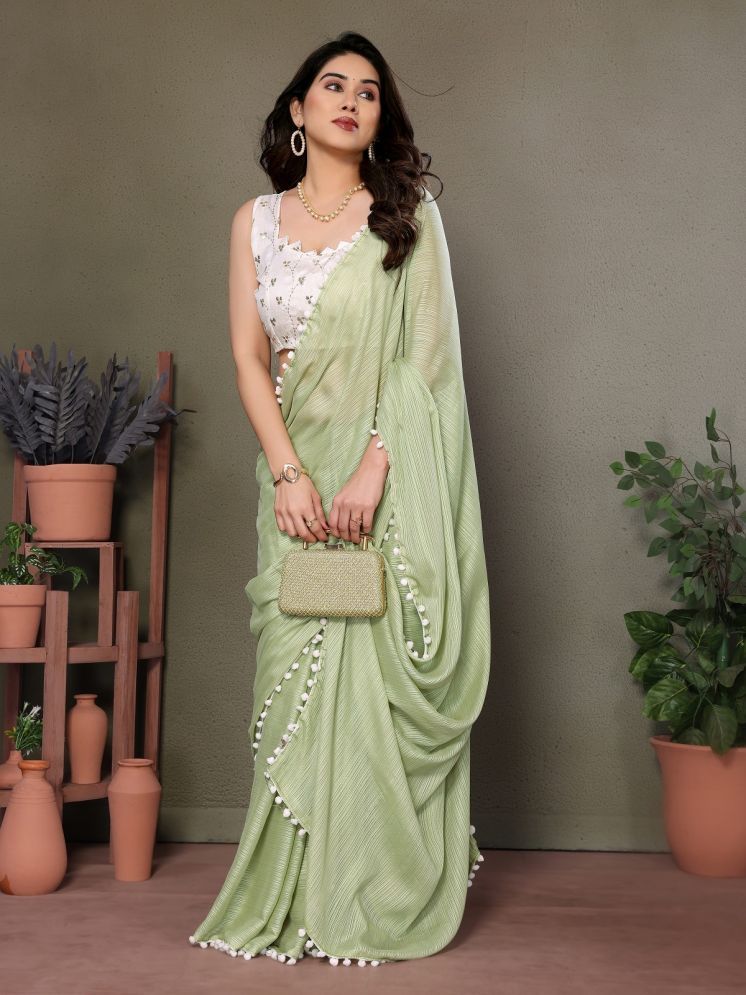     			Gazal Fashions Pack of 1 Polyester Embellished Saree With Blouse Piece ( Light Green )