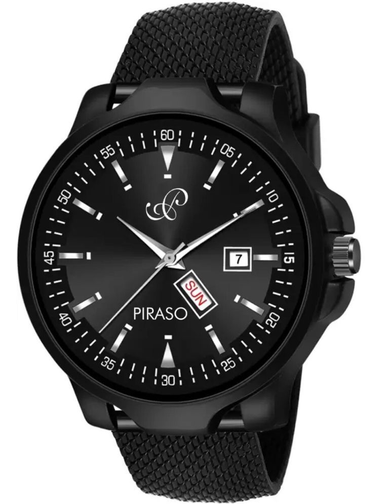     			PIRASO Black Silicon Analog Men's Watch