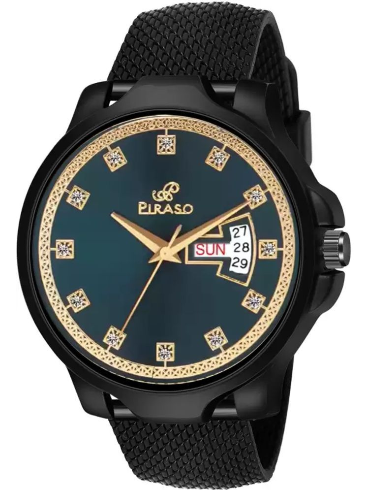     			PIRASO Black Silicon Analog Men's Watch