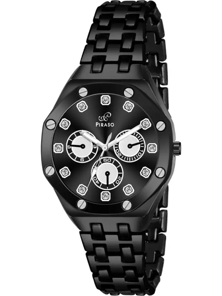     			PIRASO Black Stainless Steel Analog Men's Watch