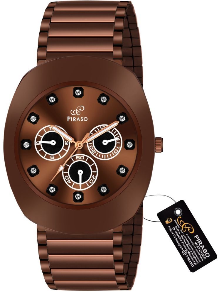     			PIRASO Brown Stainless Steel Analog Men's Watch