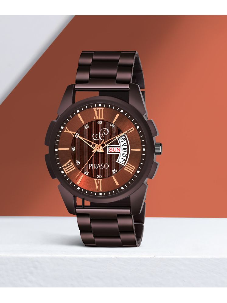     			PIRASO Brown Stainless Steel Analog Men's Watch