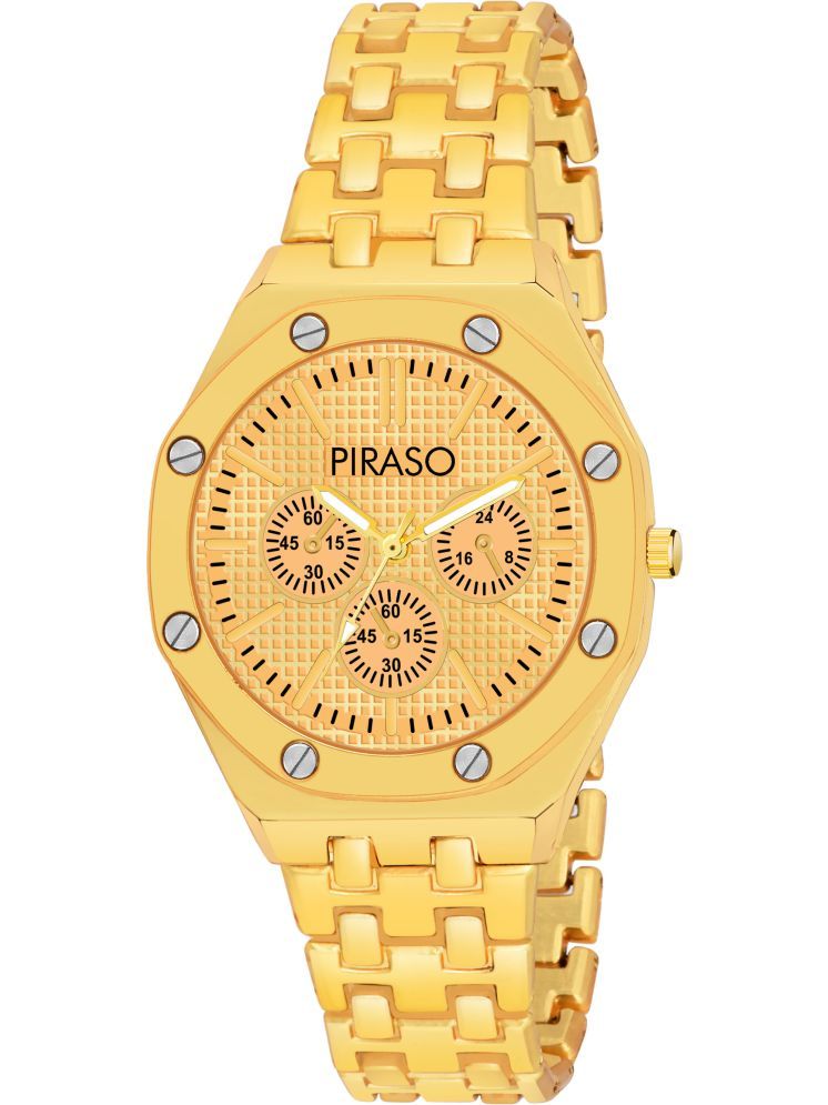     			PIRASO Gold Stainless Steel Analog Men's Watch