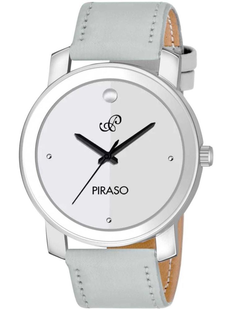     			PIRASO Light Grey PU Analog Men's Watch