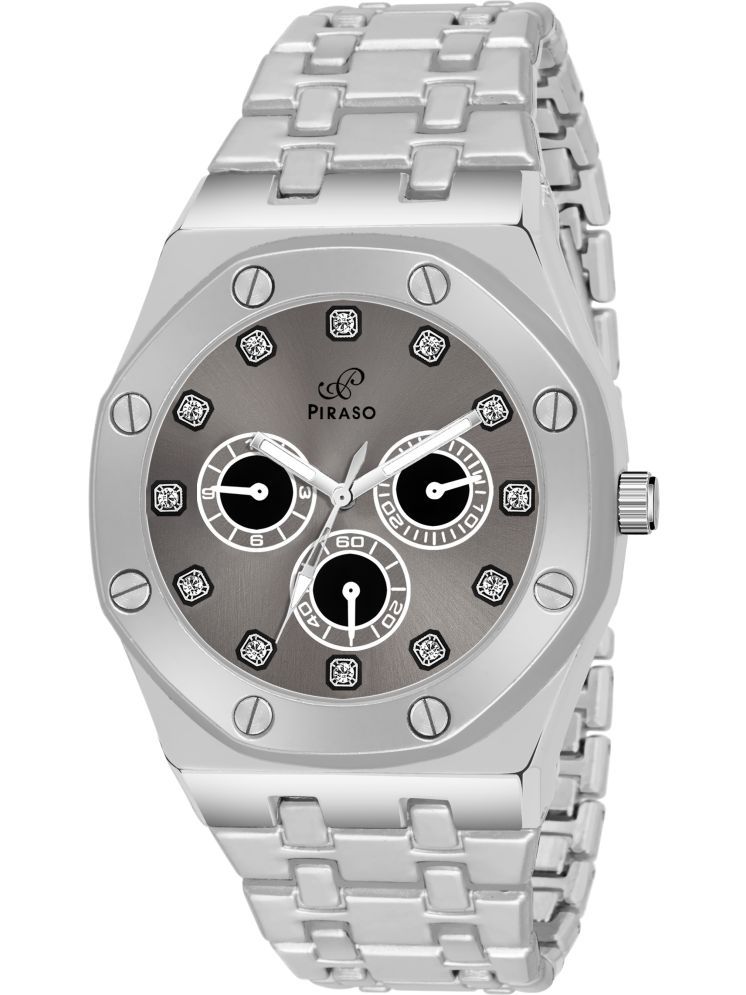     			PIRASO Silver Stainless Steel Analog Men's Watch