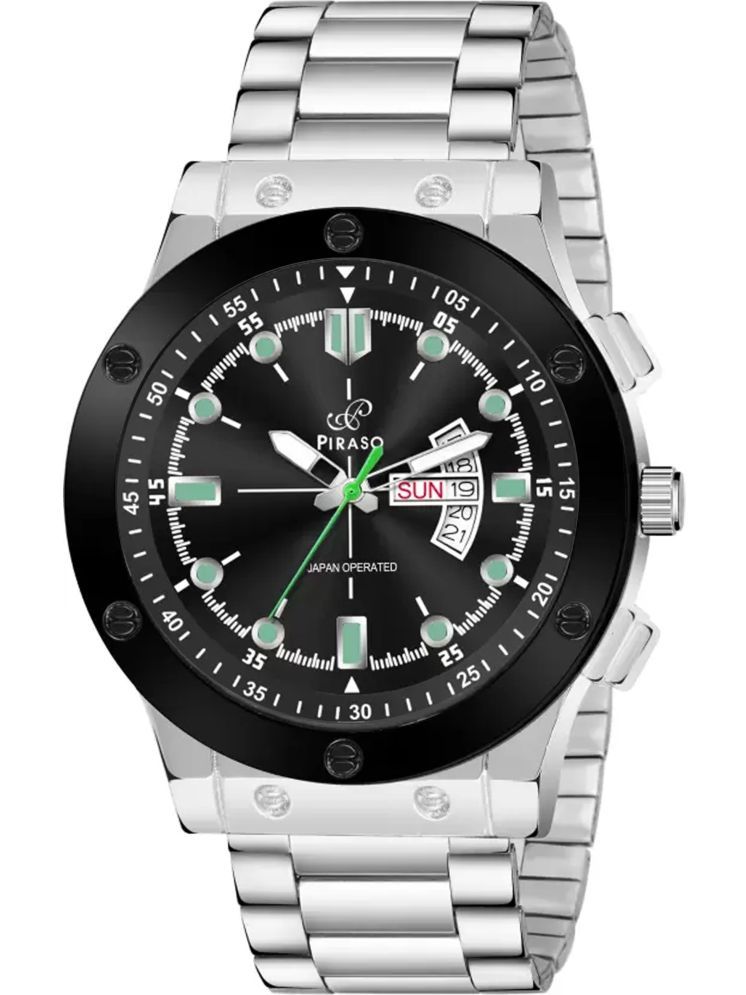     			PIRASO Silver Stainless Steel Analog Men's Watch