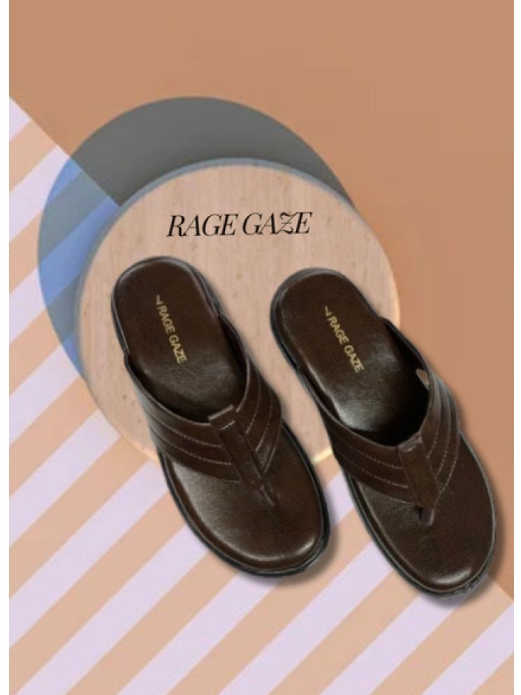     			RAGE GAZE Brown Men's Slide Flip Flop