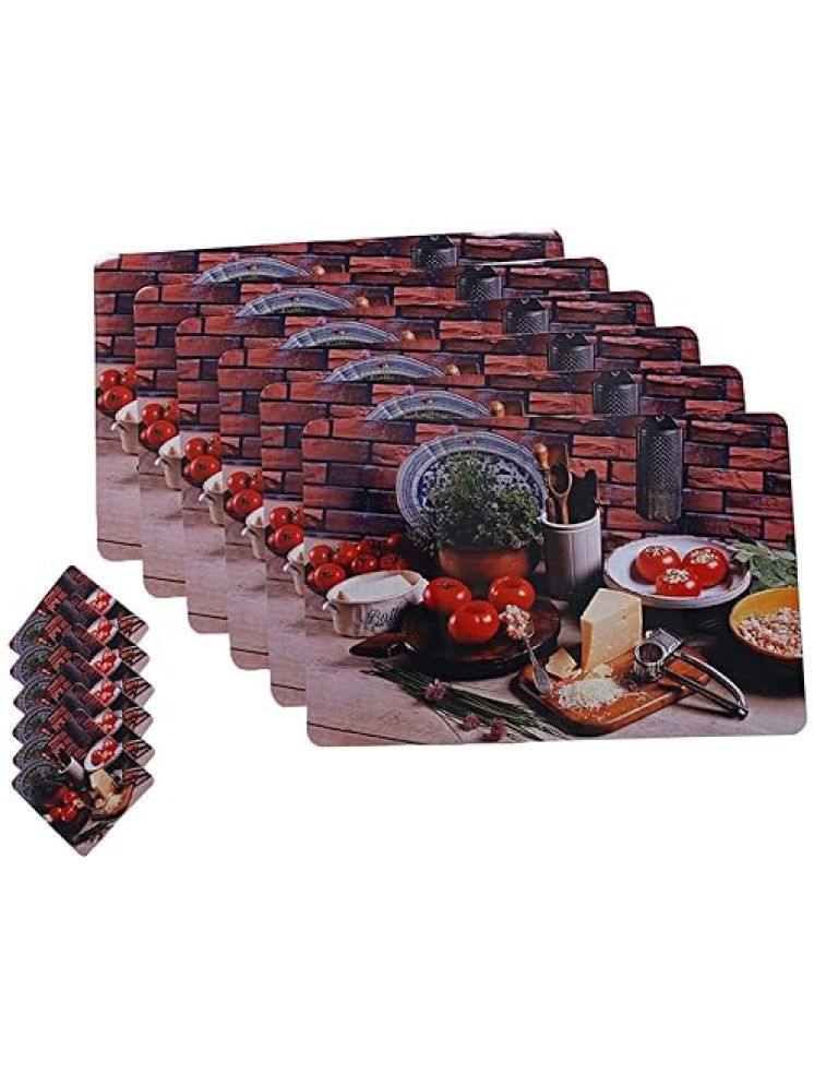     			Revexo PVC Solid Rectangle Table Mats & Coasters ( 40 cm x 30 cm ) Pack of 1 - Multi