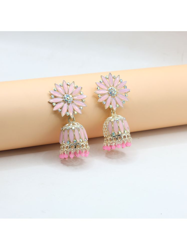     			Unicorn Pink Jhumki Earrings ( Pack of 1 )