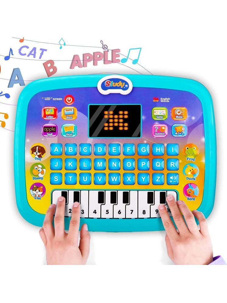     			Educational Learning Kids Laptop Tablet Computer Plus Piano with led Screen Music Fun Toy Activities for Kids Toddlers (Age 1- 6 Year Old) to Learn Alphabet ABC/Numbers/Words