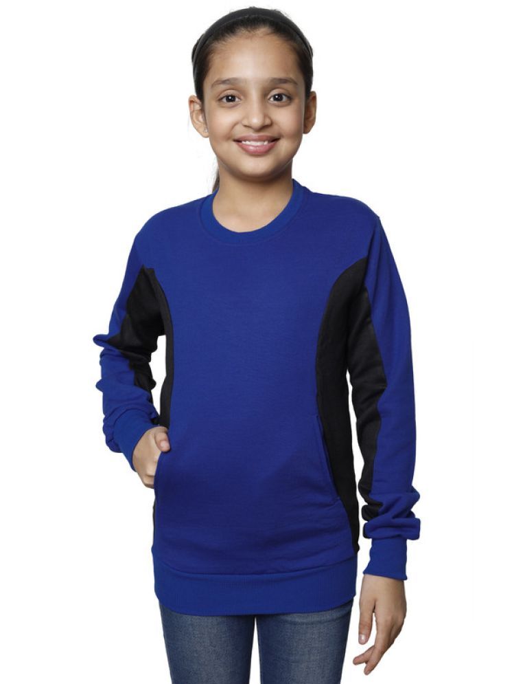     			IndiWeaves Pack of 1 Girls Fleece Sweatshirt ( Blue )