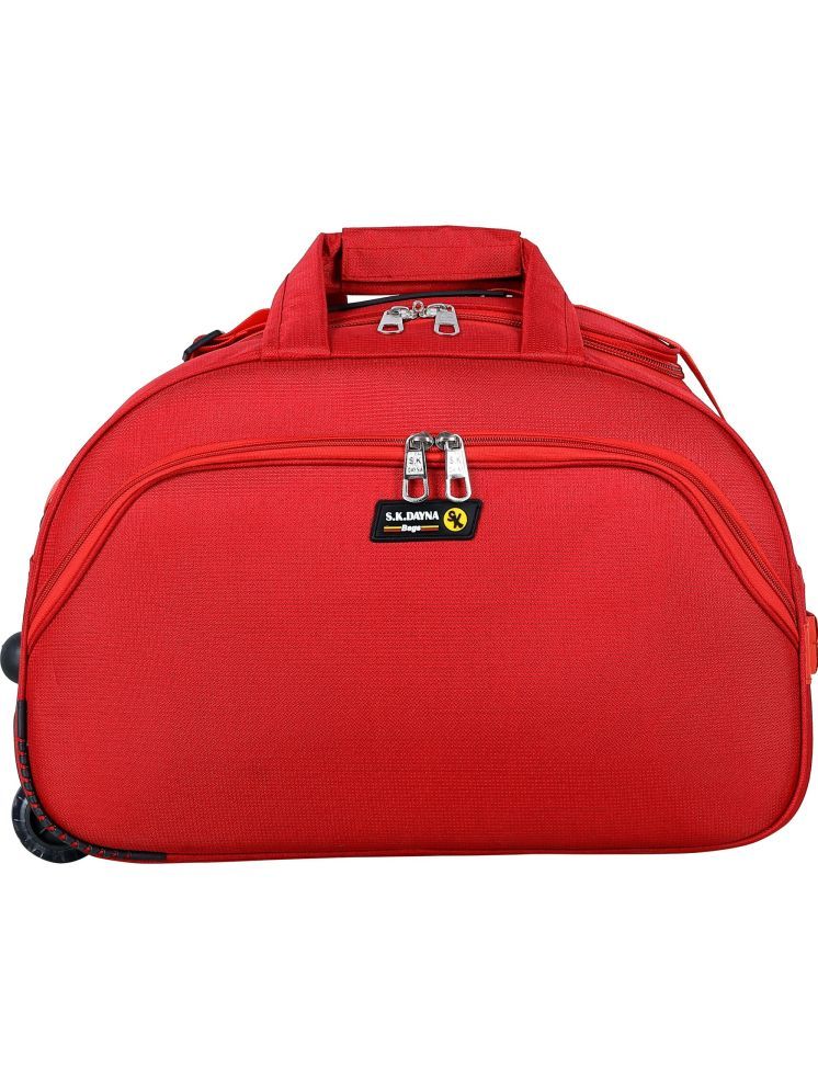     			S.K.DAYNA 50 Ltrs Red Polyester Duffle Trolley